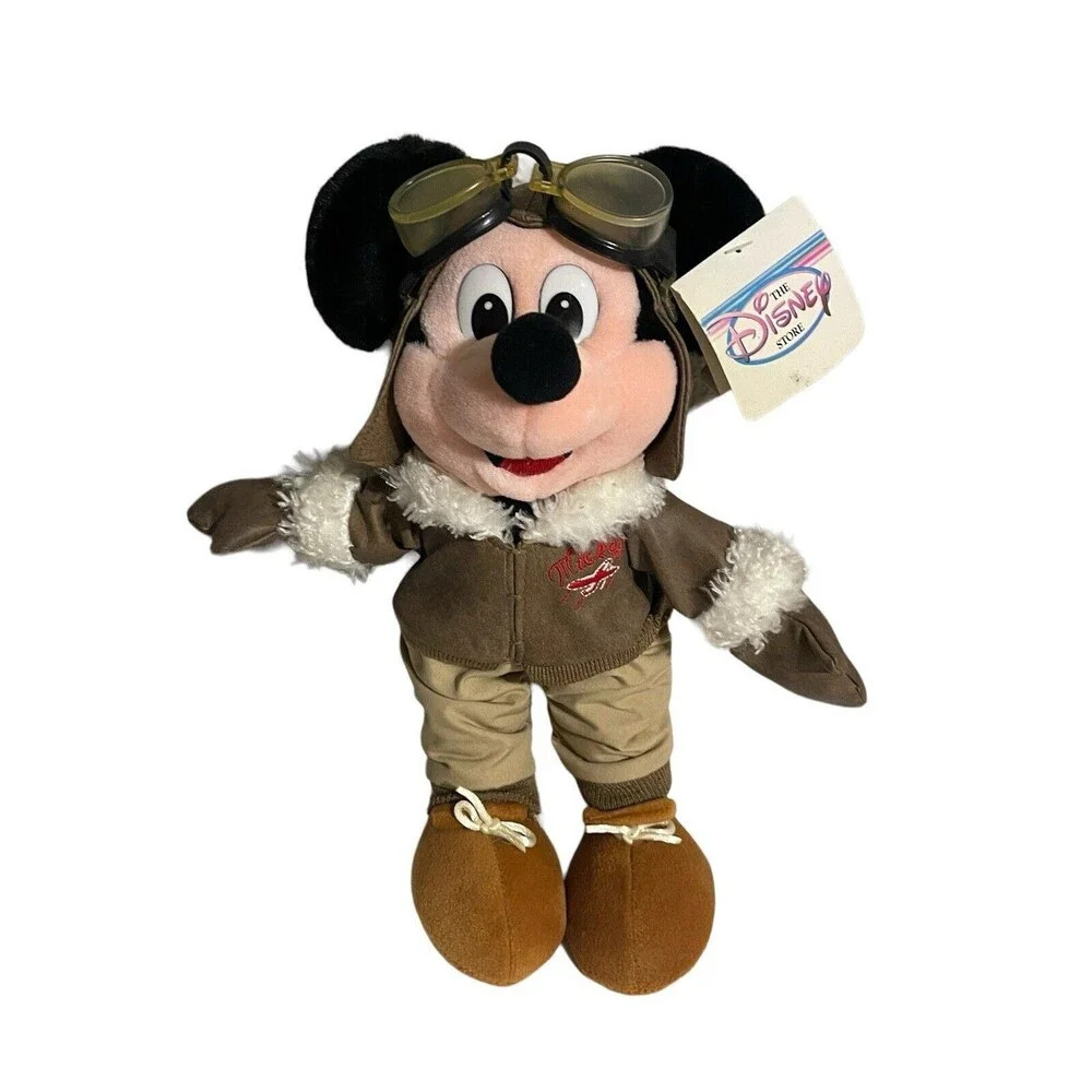 Disney Store Old Fashioned Pilot Aviator 13” Plush Stuffed Animal Toy